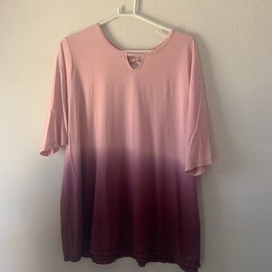 Catherine’s Tye Die Pink Purple Blouse 1X